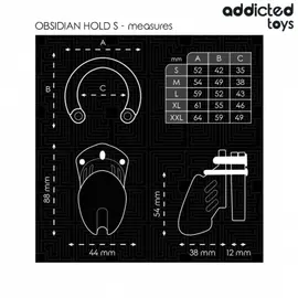 ADDICTED TOYS LOCKED - OBSIDIAN HOLD клетка за пенис SIZE Sснимка 3