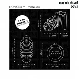 ADDICTED TOYS LOCKED - IRON CELL метален клетка за пенис SIZE Mснимка 3