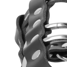 DARKNESS - LEATHER CHASTITY CAGE с LOCKснимка 4