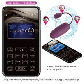 PRETTY LOVE - NYMPH VIBRATING EGG APP CONTROLLED LILAснимка 4