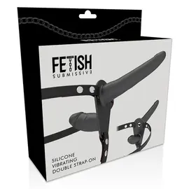 FETISH SUBMISSIVE HARNESS - Двоен PENETRATION черен вибраторснимка 5
