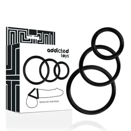 ADDICTED TOYS - RINGS комплект за PENIS черен