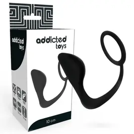 ADDICTED TOYS - анален плъг с черен пенис ринг