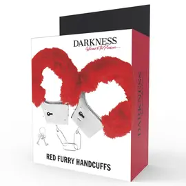DARKNESS - червен подплатени метални белезнициснимка 3