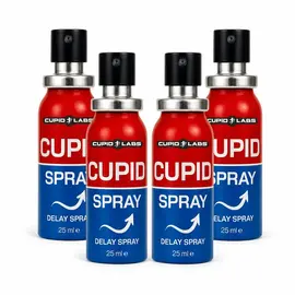 4 × Задържащ спрей за мъже Cupid Spray 25 ml - общо 100 ml
