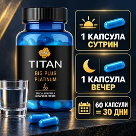 Titan Big Plus 60 капсули с вода за прием сутрин и вечер за 30 дни