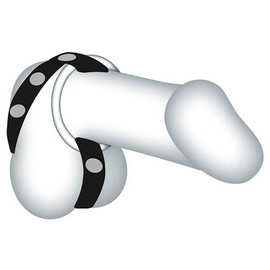 Кожен пенис пристегач с метален ринг  Пенис Пристегачи