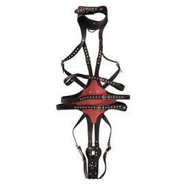 Кожено боди с нашийник Zado  БДСМ Бельо