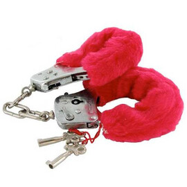 Белезници с червен пух Love cuffs  Белезници