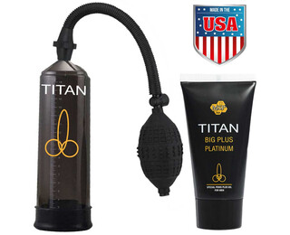 Титан Комплект за уголемяване Titan gel + Титан Пенис помпаснимка 3
