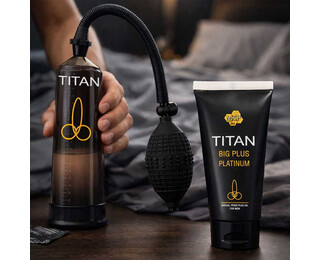 Титан Комплект за уголемяване Titan gel + Титан Пенис помпаснимка 2