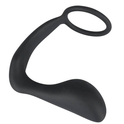 Простатен масажор с накрайник Black Velvets Ring & Plug