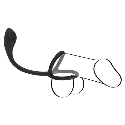Пенис ринг с бът плъг Cock & ball ring with butt plugснимка 5