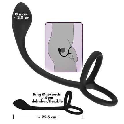 Пенис ринг с бът плъг Cock & ball ring with butt plugснимка 6
