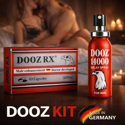 DOOZ KIT - DOOZ 14000 спрей за задържане + DOOZ Rx 10 капсули за ерекция