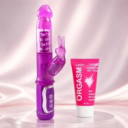 Hi-tech вибратор Purple Revenous Petite Bunny + Подарък Възбуждащ гел
