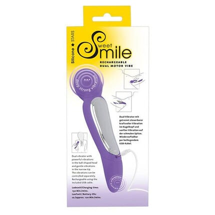 Луксозен вибратор със зарядно Dual Motor Vibe Sweet Smileснимка 9