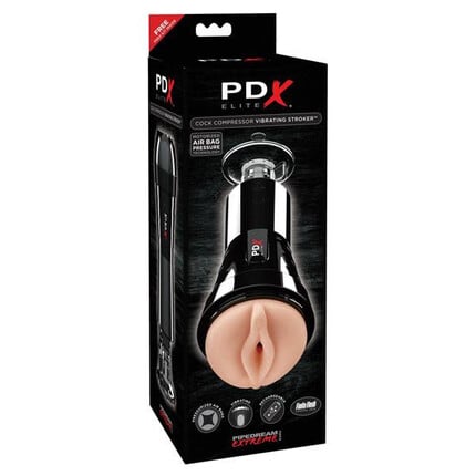 Вибриращ мастурбатор със засмукващ ефект PDX Elite Cock Compressor