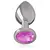 INTENSE - ALUMINUM метален ANAL PLUG с розов CRYSTAL SIZE M