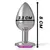 INTENSE - ALUMINUM метален ANAL PLUG с розов CRYSTAL SIZE Mснимка 3