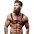 FETISH SUBMISSIVE ATTITUDE - MENS ECO-LEATHER CHEST харнес черен/червен