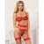 SUBBLIME - 954338 HEART PRINT сутиен + прашки + жартиерен колан червен L/XLснимка 2
