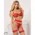 SUBBLIME - 954338 HEART PRINT сутиен + прашки + жартиерен колан червен L/XLснимка 3