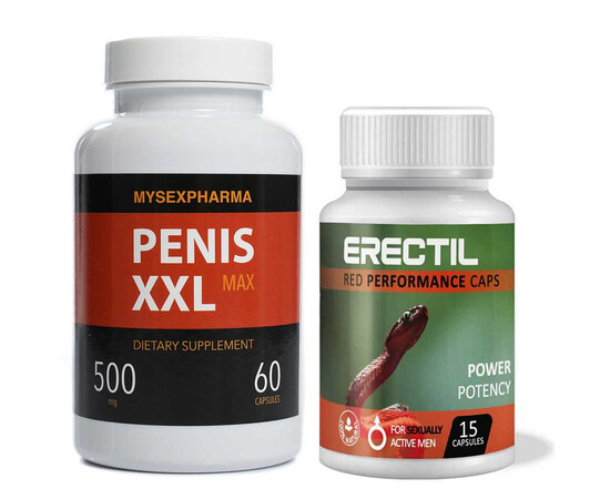 Erectil 15 капсули за ерекция + Хапчета за уголемяване на пениса Penis XXL Max мнения и цена с намаление от sex shop