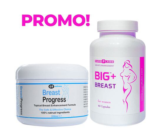 Breast Progress гел за уголемяване на гърдите + Капсули за уголемяване на бюста Big Breast мнения и цена с намаление от sex shop