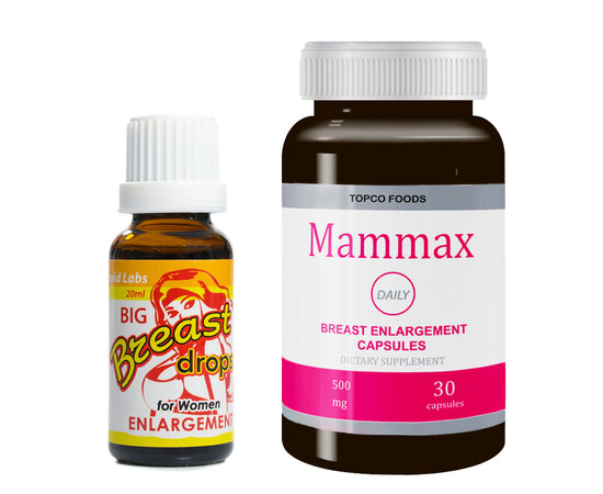 Капсули за уголемяване на бюста Mammax Daily + Капки за уголемяване на бюста Big Breast drops мнения и цена с намаление от sex shop