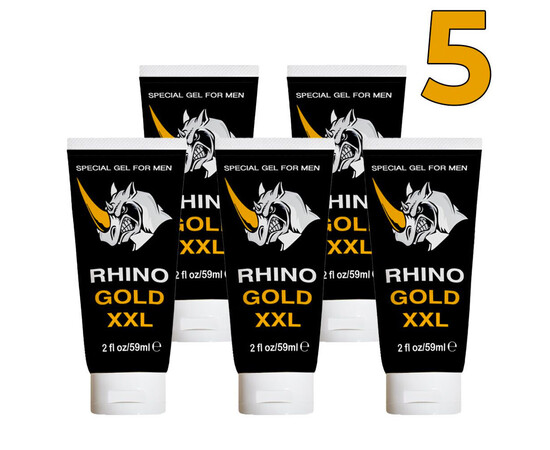 5 x Гел за увеличаване на пениса Rhino Gold Gel XXL мнения и цена с намаление от sex shop