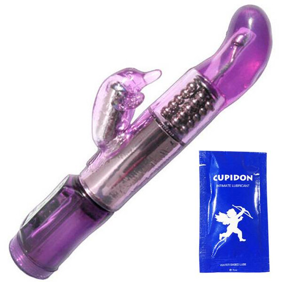 Мултифункционален вибратор Purple Dolphin + подарък лубрикант  Hi-Tech вибратори
