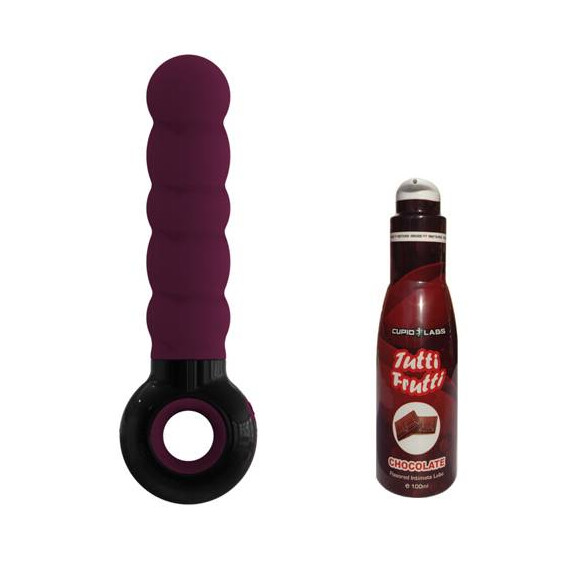 Оребрен вибратор  G-spot Odeco Darkwine + подарък  Hi-Tech вибратори