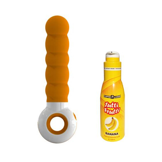 Оребрен вибратор G-spot Odeco Orange + подарък  Hi-Tech вибратори