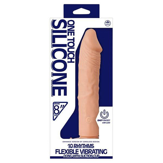 Реалистично вибриращо дилдо One Touch Silicone 8"  Вибриращи дилда Реалистично вибриращо дилдо One Touch Silicone 8"  Вибриращи дилда