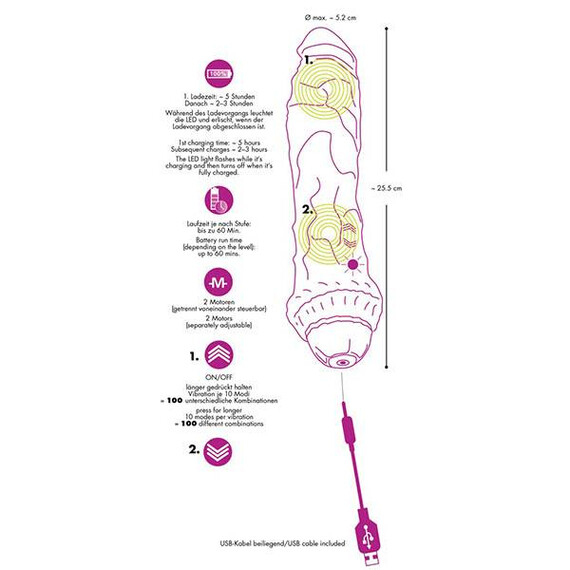 Силиконов вибратор с мощна вибрация Big Vibe  Grosshandel