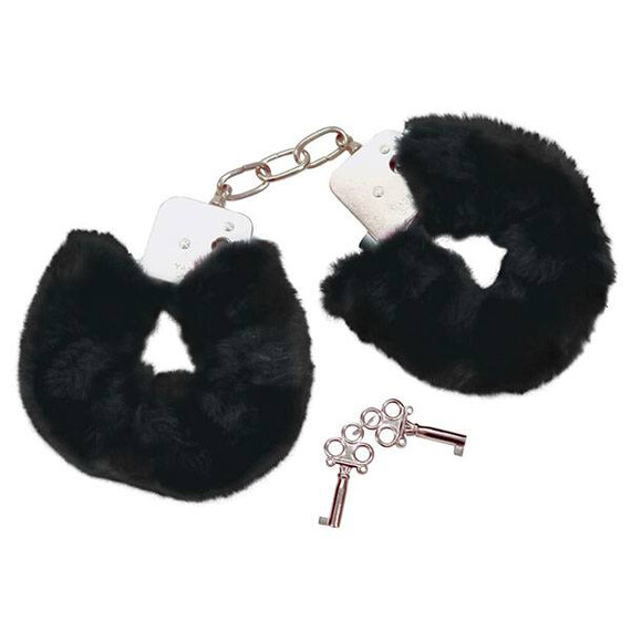 Белезници с пух Bad Kitty Black  Белезници
