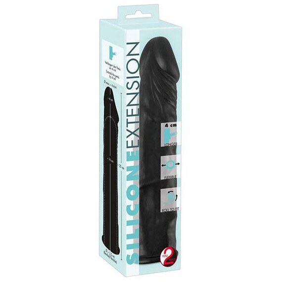 Пенис накрайник Silicone Extension Black  Пенис Накрайници