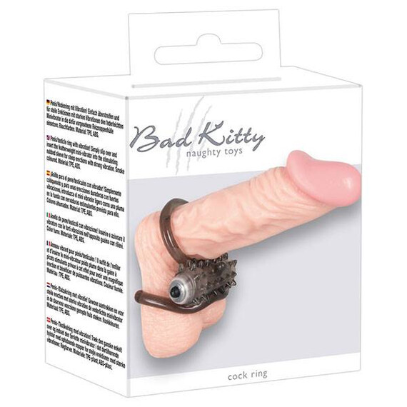 Двоен пенис ринг с вибрация Bad Kitty  Пенис Пристегачи