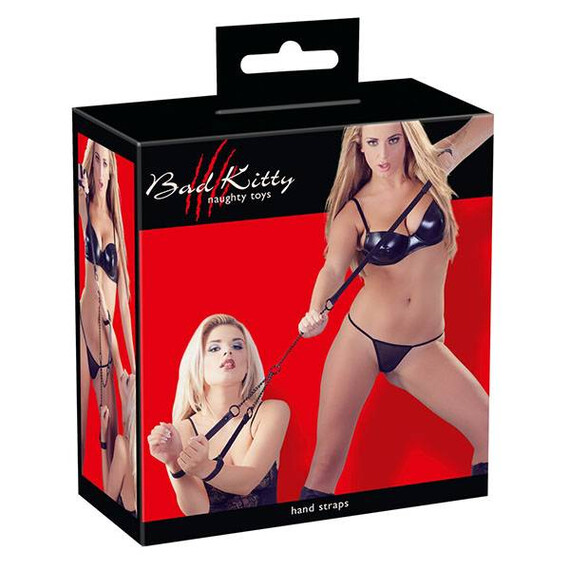 Белезници с каишка Bad Kitty  Белезници