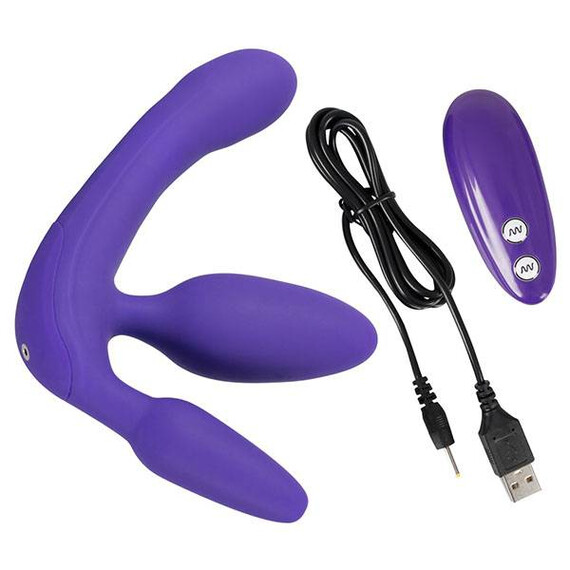 Вибриращ троен страпон Vibrating Strapless Strap-On 3  Пенис колани страпон
