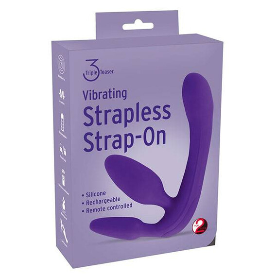 Вибриращ троен страпон Vibrating Strapless Strap-On 3  Пенис колани страпон