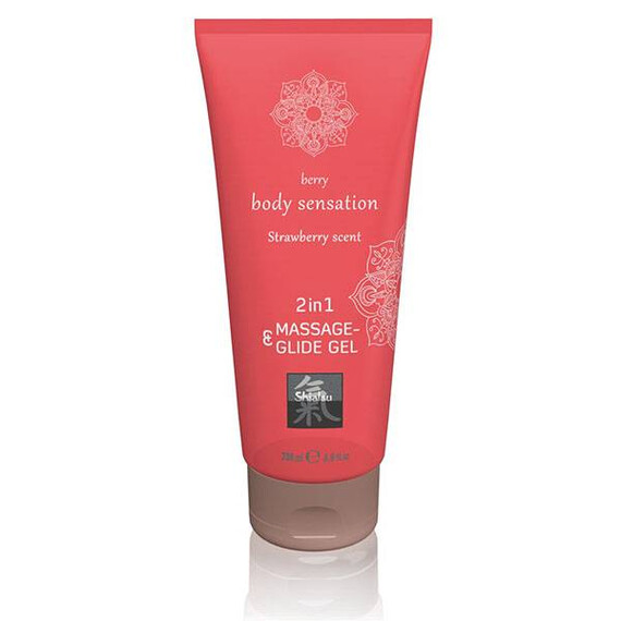 Лубрикант 2в1 Massage&Glide Gel 2 in1 Strawberry Scent Shiatsu  Лубриканти