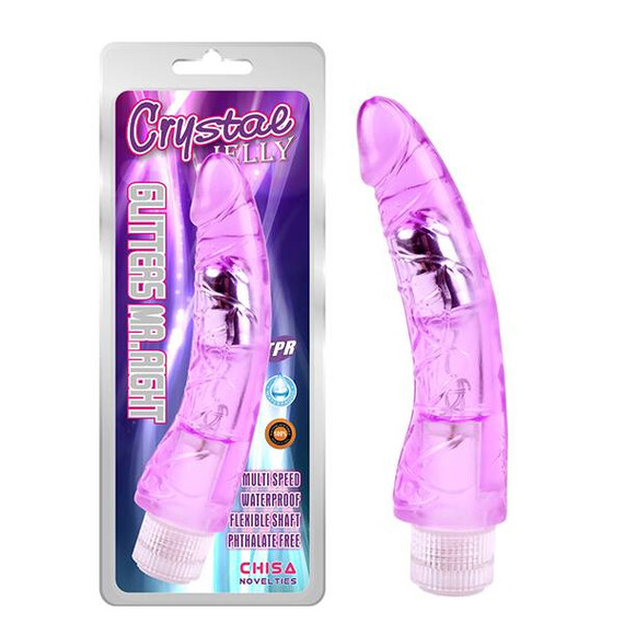 Вибратор Glitters Mr.Right Purple  Реалистични вибратори