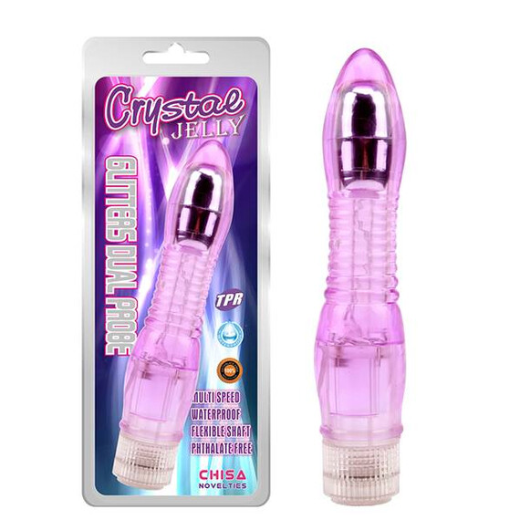 Вибратор Glitters Dual Probe Purple  Реалистични вибратори