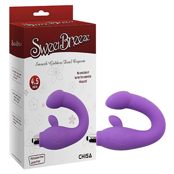 Двоен гладък вибратор Smooth Goddess Dual orgasm Purple  Hi-Tech вибратори