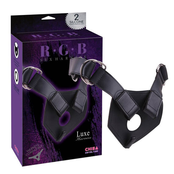 Луксозен универсален кожен пенис колан за дилдо или вибратор Luxe Harness  Пенис колани страпон