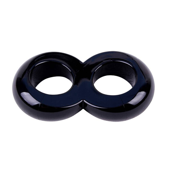 Двоен пенис ринг Duo Cock 8 Ball Ring Black  Пенис Накрайници
