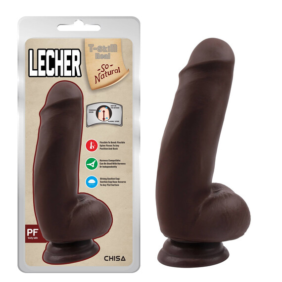 Реалистично дилдо с тестиси Lecher Brown  Класически дилда