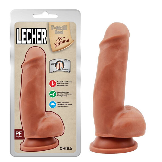 Реалистично дилдо с тестиси Lecher Latin  Класически дилда